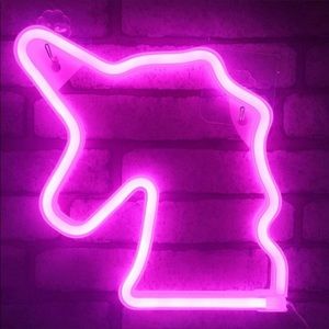 LED Pink Unicorn Neon Sign for Wall Decor Light
